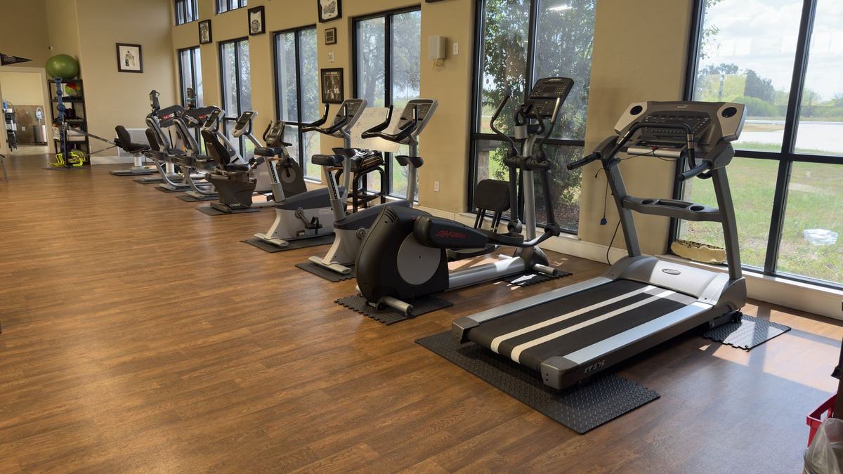 Treadmills, recumbent bikes and ellipticals used in the Supervised Exercise Program at Castroville Physical Therapy